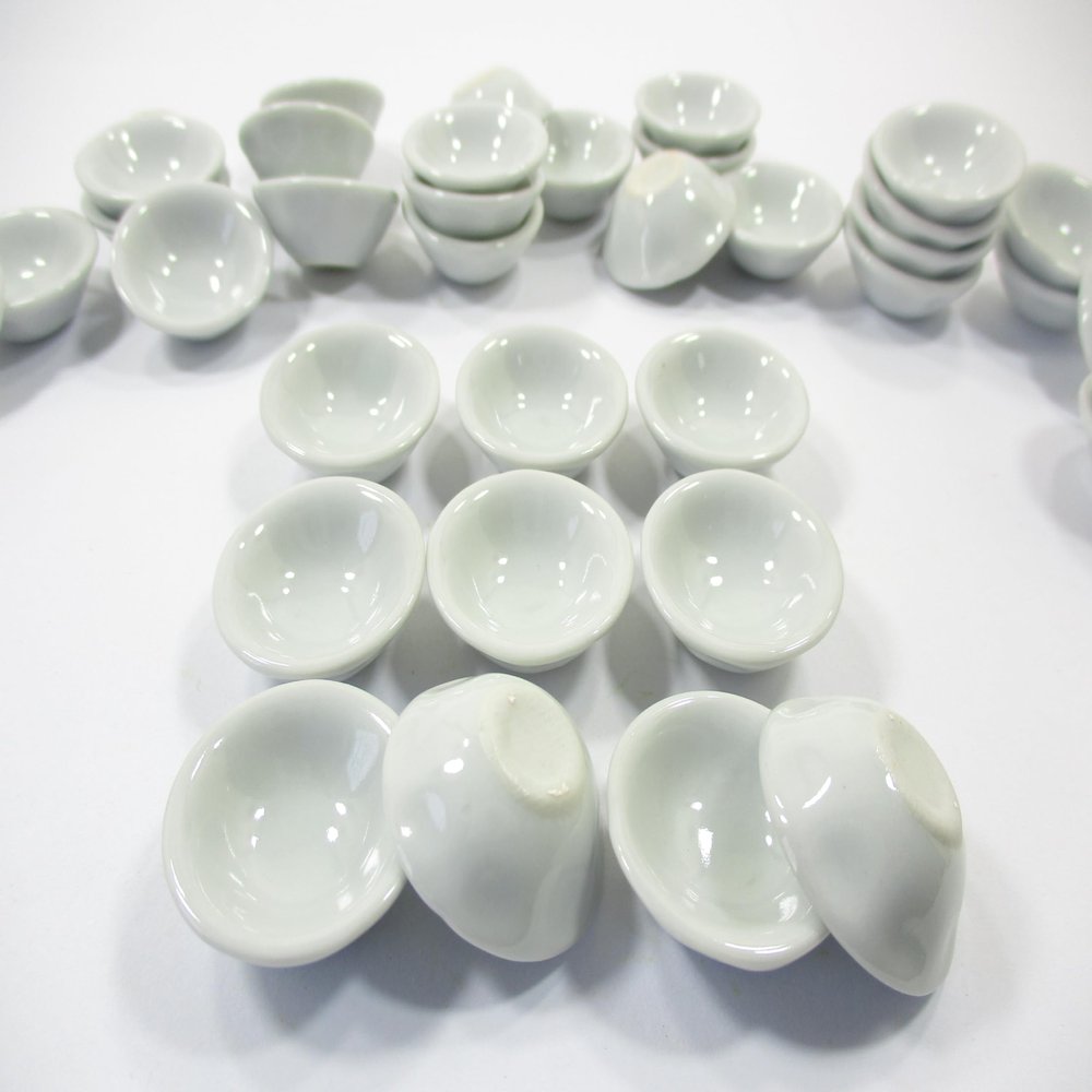 10x25 mm Kitchen Ware White Bowls Dollhouse Miniatures Ceramic Supply 10599