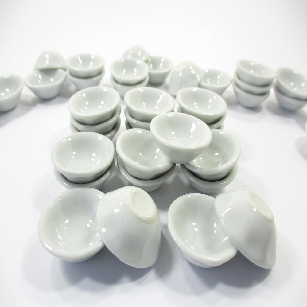 20x25 mm Kitchen ware White Bowl Dollhouse Miniatures Ceramic Supply 10600