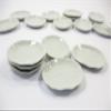 30x37mm of 6 Leaf White Plate Dish Dollhouse Miniatures Kitchen Ceramic 10686 view 1