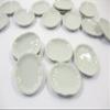 30x37mm of 6 Leaf White Plate Dish Dollhouse Miniatures Kitchen Ceramic 10686 view 2