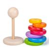 Bigjigs Toys, My First Rainbow Wooden Stacking Toy, Baby Toddler Toys, Colourful Ring Stacker, for 1 Year Olds view 4