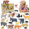 24Pcs Safari & Zoo Animals Figures, Realistic Plastic Animal Toys Set for Kids 1 2 3, Educational Jungle Animals Figures Playset, Party Supplies Birthday Gifts for Toddlers Boys Girls view 1