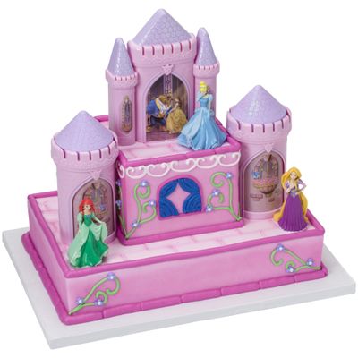 Disney Princess Castle Cake Topper | 6 Piece Birthday Party Decoration Set