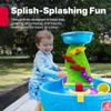 Step2 Rain Showers Splash Pond Water Table, Kids Water and Sand Activity Sensory Playset, Summer Outdoor Toys, 13 Piece Water Toy Accessories, For Toddlers 1.5+ Years Old, Blue & Green view 2