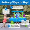Step2 Rain Showers Splash Pond Water Table, Kids Water and Sand Activity Sensory Playset, Summer Outdoor Toys, 13 Piece Water Toy Accessories, For Toddlers 1.5+ Years Old, Blue & Green view 4