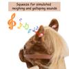 Qaba Kids Plush Toy Rocking Horse Ride on with Realistic Sounds - Brown view 3