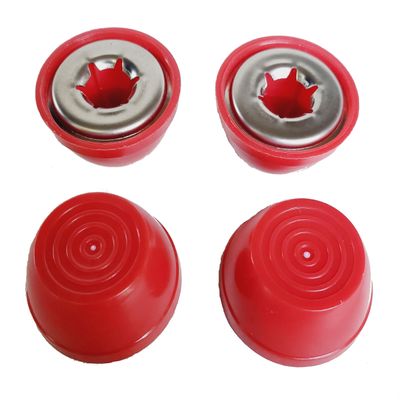 Quadrapoint Hub Cap compatible with Popular Red Wagon Brand Plastic & Folding Wagons 7/16" RED (NOT for Wood or Steel Wagons)