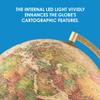 Waypoint Geographic Little Journey Globe, 10" Illuminated Antique Ocean-Style World Globe, Up-to-Date Globe, Durable Design, Reference Globe, Complements Any Home or Office Decor view 4