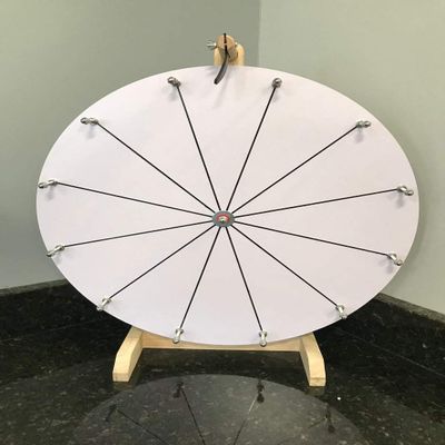 CHWAREHOUSE WOODWELL 20-Inch DIY Dry Erase Spin Wheel, 12 Slots with Wood Design for Desktop Kids Carnival Prize Wheel Game and DIY Editable Spin Wheel Design Markers and Eraser Included