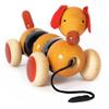 Handmade Wooden Bead & Pull Toy Dog Made Using Natural Colors for Toddlers 3 Years Old and up, Helps in Early Education and Development | BOVOW by Maya Organic (RED) view 2