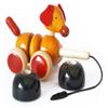 Handmade Wooden Bead & Pull Toy Dog Made Using Natural Colors for Toddlers 3 Years Old and up, Helps in Early Education and Development | BOVOW by Maya Organic (RED) view 4