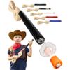 Black Toy Pop Gun for Kids-Wooden Toy Guns for Boys 3-12- Fake Handgun with Sturdy Wood Finish & Durable Silicone Stopper-Fun Hand Rifles & Pistol Toys for Small & Big Kid Play-Made in The USA view 1