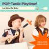 Black Toy Pop Gun for Kids-Wooden Toy Guns for Boys 3-12- Fake Handgun with Sturdy Wood Finish & Durable Silicone Stopper-Fun Hand Rifles & Pistol Toys for Small & Big Kid Play-Made in The USA view 3