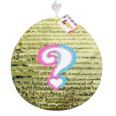 APINATA4U 20" Gold Egg Pinata with Question Mark Accent - Perfect for Easter Theme Party and Gender Reveal Celebrations - Add Sparkle to Your Easter Sunday Festivities!