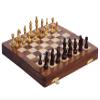 Magnetic Travel Chess Board Set - Classic Wood Staunton 7 X 7 Inch Pocket Chess Set with Folding Game Board Handmade in Fine Rosewood view 2