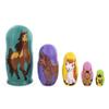 BestPysanky Set of 5 Horses Wooden Nesting Dolls 6 Inches view 1