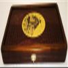 21" Backgammon Board Game Set Cossack, Wood & Crocodile Leather, Pieces & Dices view 2