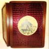 21" Backgammon Board Game Set Cossack, Wood & Crocodile Leather, Pieces & Dices view 4