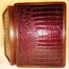 12" Backgammon Board Game Set, Wood & Crocodile Leather, Pieces & Dices view 4