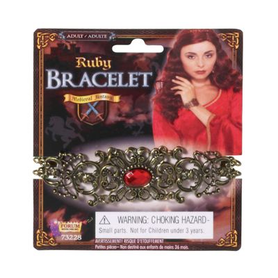 Forum Novelties 73228 Medieval Fantasy Ruby Costume Bracelet, One Size fits Most, Pack of 1