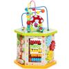 LAVIEVERT 9-in-1 Wooden Play Cube Activity Center Multifunctional Bead Maze Shape Sorter Educational Toys Game for Toddlers & Kids view 1