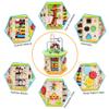 LAVIEVERT 9-in-1 Wooden Play Cube Activity Center Multifunctional Bead Maze Shape Sorter Educational Toys Game for Toddlers & Kids view 2