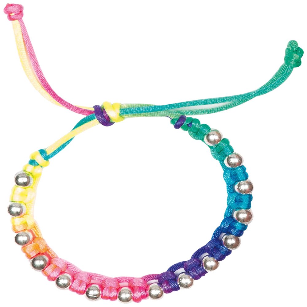 Baker Ross Neon Rainbow Bead Bracelet (Pack of 4) Great Party Favors, Bag Stuffers, Fun or Gift!