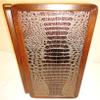 20" Backgammon Board Game Set, Wood & Crocodile Leather, Pieces & Dices view 4