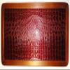 20" Backgammon Board Game Set, Wood & Crocodile Leather, Pieces & Dices view 2