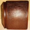 12" Backgammon Board Game Set, Wood & Crocodile Leather, Pieces & Dices view 3