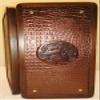 16" Backgammon Board Game Set Ship, Wood & Crocodile Leather, Pieces & Dices view 3
