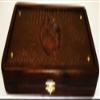 16" Backgammon Board Game Set Eagle, Wood & Crocodile Leather, Pieces & Dices view 2