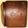 16" Backgammon Board Game Set Eagle, Wood & Crocodile Leather, Pieces & Dices view 3