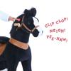 PonyCycle Ride on Horse with Brake, Sound & Pedal Pad, Classic Model U Walking Horse Mechanical Pony Black Giddy up Pony Plush Toy Walking Animal U3 for Age 3-5 Years -Ux326 view 3