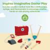 PlanToys Wooden Pretend Play Doctor Set for Kids | Role Play Medical Kit with Stethoscope, Syringe & More | Eco-Friendly Toy for Imaginative Role Play & Social-Emotional Development view 2