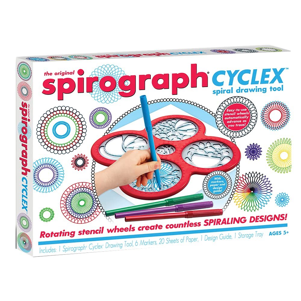 Spirograph Cyclex Set Art Kit Rotating Stencil Wheel Creates Countless Designs For Ages 8+