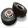 Integy Machined Alloy T5 Front Wheel & XC Tire Set for Hex Type 1/14 Scale Trucks view 1