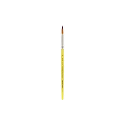 Creative Inspirations Dura-Handle Round #6 Short Handle Paint Brush - Solid Resin Handle, Synthetic Taklon Paint Brushes, Round Brush for Oils, Acrylics, Watercolors - Handles Will Not Chip or Crack