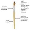 Creative Inspirations Dura-Handle Round #6 Short Handle Paint Brush - Solid Resin Handle, Synthetic Taklon Paint Brushes, Round Brush for Oils, Acrylics, Watercolors - Handles Will Not Chip or Crack view 3