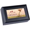 Cottage Garden Love My Chihuahua Matte Black Jewelry Music Box Plays Wonderful World view 1