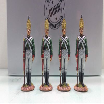 Thomas Gunn Miniatures Napoleonic War NAP024A 4 piece Russian Pavlovski Grenadier At Attention Set 1:30 Scale Pewter