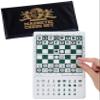 WE Games Mini Magnetic Travel Chess Set  6-Inch Foldable Board with Durable Vinyl Pieces & Extra Queens Indoor & Outdoor Magnetic Chess Game - Gold Logo view 1