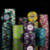 Poker Knights Poker Chips Set - 1000 Heavyweight (13.5-Gram) Clay Composite Chips with Numbers, 10 Acrylic Trays, & Clear Carry Case - Professional Casino Supplies, Kits, Holders, & Storage Container view 3
