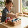BOHS Montessori Knobbed Cylinders Blocks - 6 Pegs / 6.7 Inches - Colorful Wooden Early Home School Toys - 4pcs Set view 2