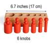 BOHS Montessori Knobbed Cylinders Blocks - 6 Pegs / 6.7 Inches - Colorful Wooden Early Home School Toys - 4pcs Set view 3