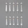 10 Crystal Chandelier Prisms with Brass Hooks, 4 Inch Length Spire Light view 1