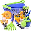 Dimple DCN12752 Garden Wagon & Tools Toy Set Premium 15Piece Gardening Tools & Wagon Toy Set Sturdy & Durable-Top Yd, Beach, Sand, Garden Toy-Great for Kids & Toddlers, Multicolor view 4