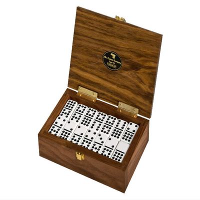 Alex Cramer The Nines Double 9 Domino Set. American-Made Solid Walnut Case Holds Our 55-Piece Set of Dominoes (Double Nine Domino Set for Adults)