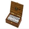 Alex Cramer The Nines Double 9 Domino Set. American-Made Solid Walnut Case Holds Our 55-Piece Set of Dominoes (Double Nine Domino Set for Adults) view 1