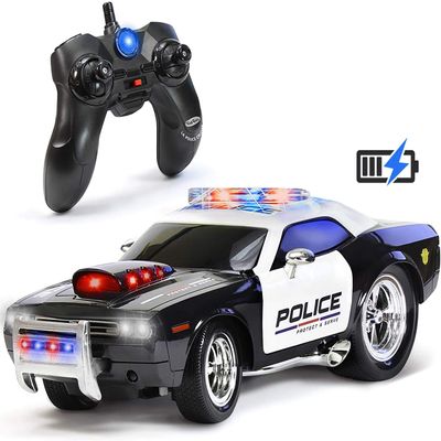 Kidirace Rechargeable Police Car Remote Control Toy for Kids, Hobby Rc Cars Toys, Lights & Siren, Birthday Gift Ideas for Boy Age 8-12 Years, Gifts for Boys & Girls Ages 3 4 5 6-8 9 10 11 12 Year Old